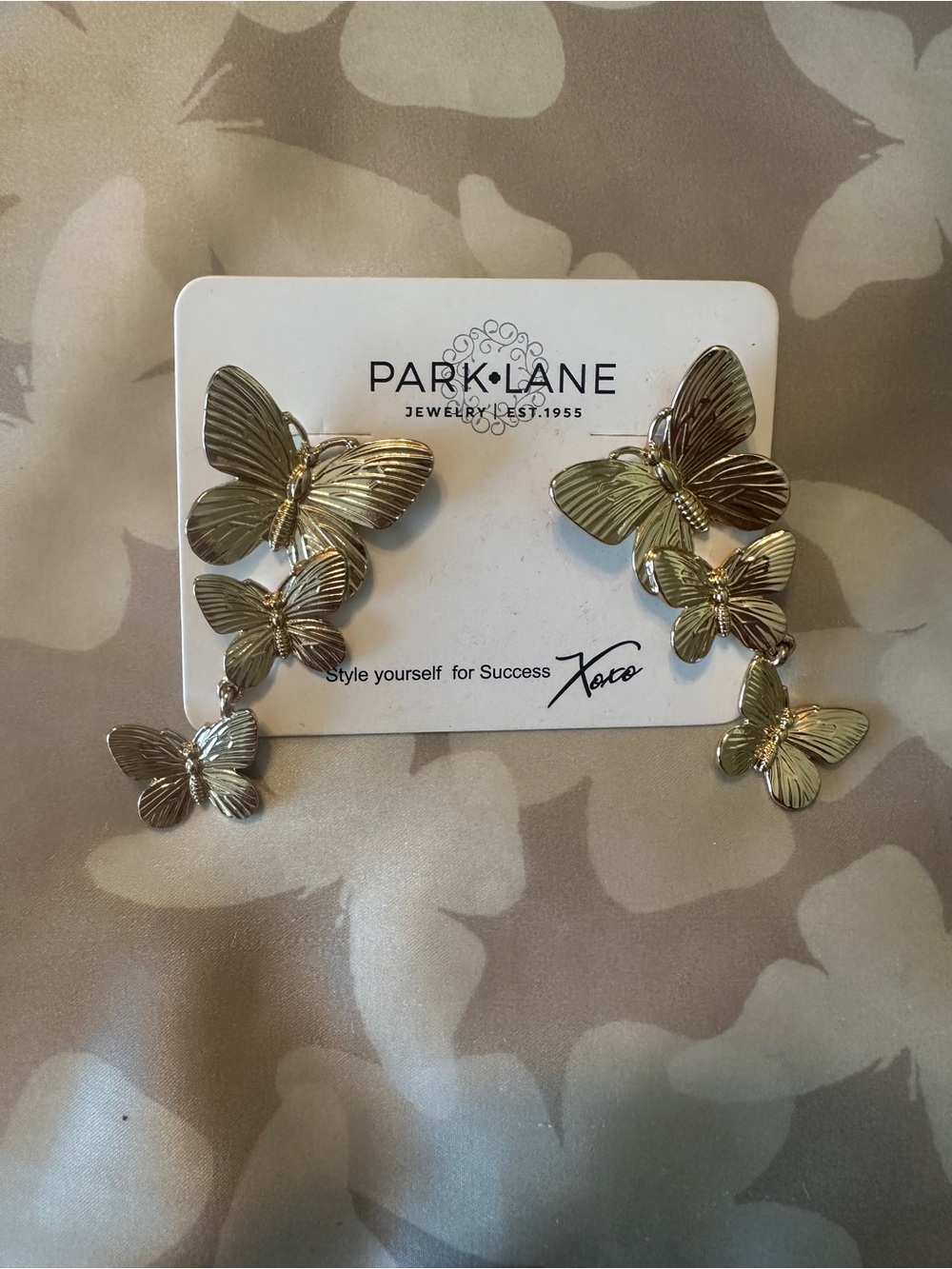 Park Lane Gold-tone Cascading Butterfly Earrings